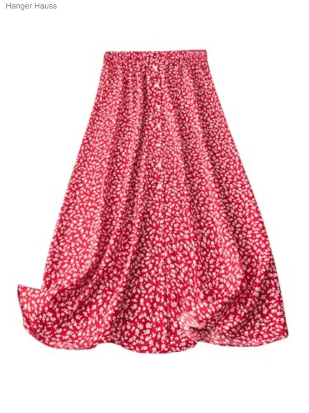 Plus Size Floral High Waist A-Line Maxi Skirt with Pockets Flowy